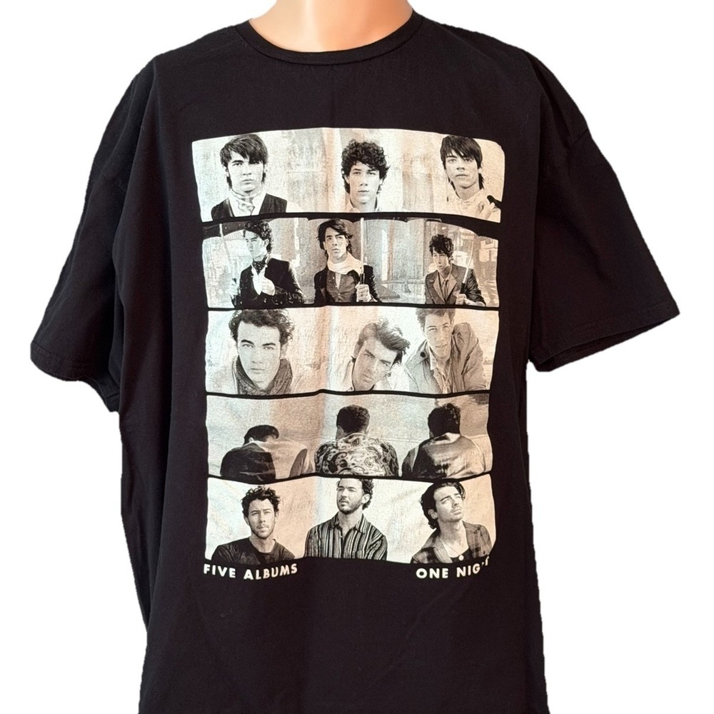 Jonas Brothers Five Albums One Night Tour Men's 2XL Black T-Shirt